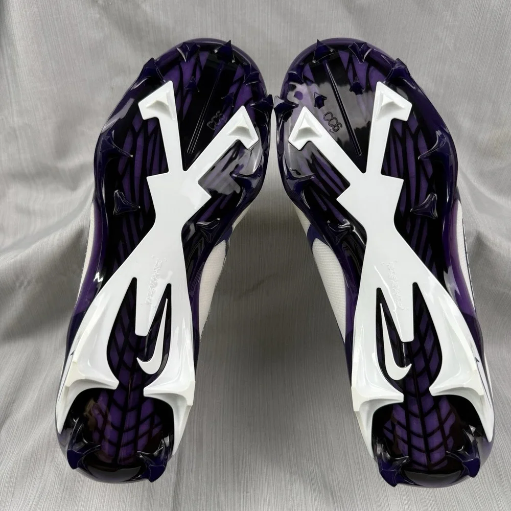 Nike Alpha Menace Elite 3 P Men Sz 12 White/Purple Football Cleat DM1792-101 New
